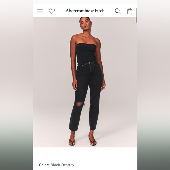 Abercrombie Ultra High Rise 90s Straight Jean Size 14 Long - Picture 4 of 6